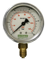 Irritec Manometer, Edelstahlgeh&auml;use, Glycerin...